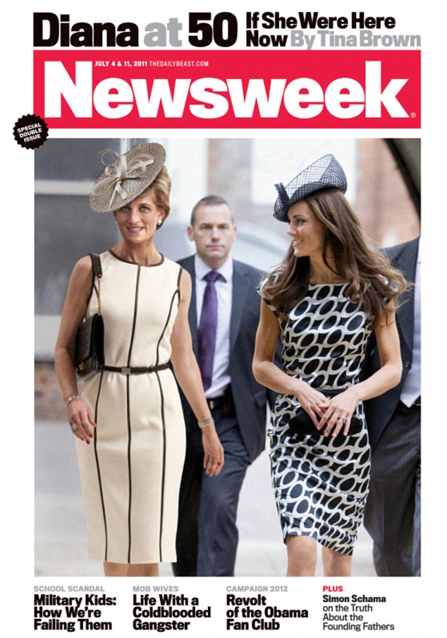Newsweek even mocked up an image of an aged Diana and her new daughter-in-law Kate for the cover
