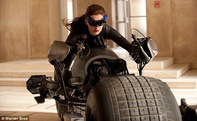 Going hell for leather: The first official photo of Anne Hathaway as Catwoman in The Dark Knight Rises has now been released