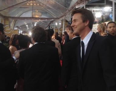 Posing for photographers on the red carpet, Edward Norton was one of many Birdman nominees to miss out